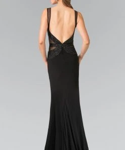 Elizabeth K - GL2234 Illusion Bateau Neckline With Open Back Gown 5 Elizabeth K - GL2234 Illusion Bateau Neckline With Open Back Gown