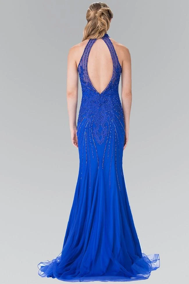 Elizabeth K - GL2263 Sequined Halter Long Dress 4 Elizabeth K - GL2263 Sequined Halter Long Dress