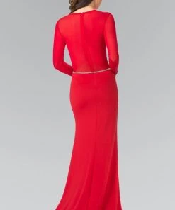 Elizabeth K - GL2284 Beaded Scoop Neck Rome Jersey Sheath Dress 9 Elizabeth K - GL2284 Beaded Scoop Neck Rome Jersey Sheath Dress
