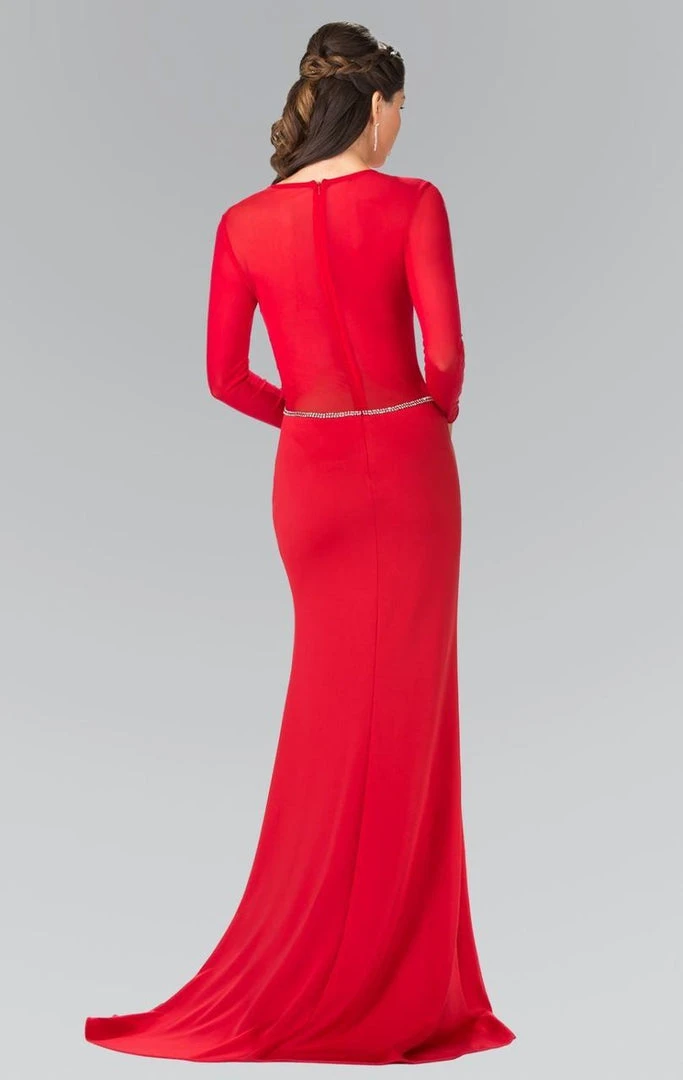 Elizabeth K - GL2284 Beaded Scoop Neck Rome Jersey Sheath Dress 4 Elizabeth K - GL2284 Beaded Scoop Neck Rome Jersey Sheath Dress