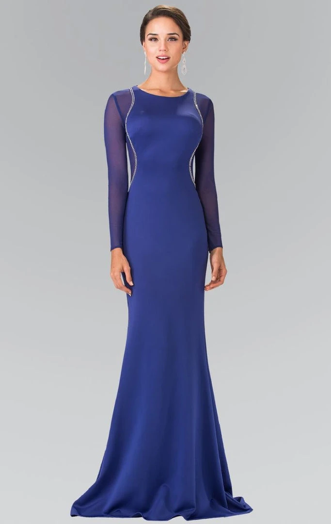 Elizabeth K - GL2284 Beaded Scoop Neck Rome Jersey Sheath Dress 7 Elizabeth K - GL2284 Beaded Scoop Neck Rome Jersey Sheath Dress