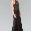 Elizabeth K - GL2285 Beaded Halter Trumpet Dress Long Dresses