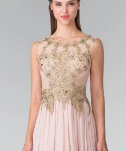 Elizabeth K - GL2288 Laced Scoop Neck Chiffon A-Line Dress 11 Elizabeth K - GL2288 Laced Scoop Neck Chiffon A-Line Dress