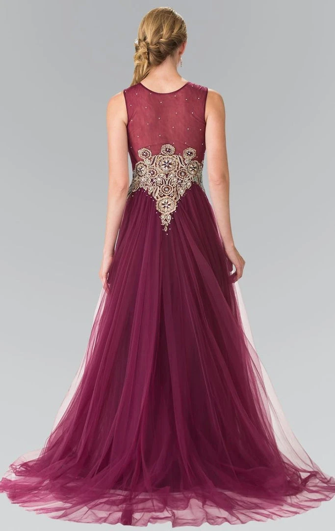 Elizabeth K - GL2317 Embellished Scoop Neck Tulle A-Line Dress 6 Elizabeth K - GL2317 Embellished Scoop Neck Tulle A-Line Dress