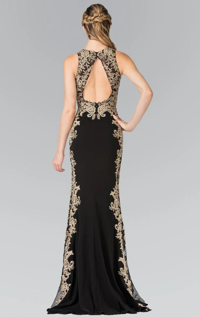 Elizabeth K - GL2320 Laced Illusion High Neck Rome Jersey Dress 4 Elizabeth K - GL2320 Laced Illusion High Neck Rome Jersey Dress