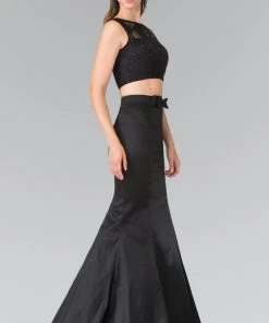 Elizabeth K - GL2354 Embellished Bateau Neck Lace Mermaid Dress 9 Elizabeth K - GL2354 Embellished Bateau Neck Lace Mermaid Dress