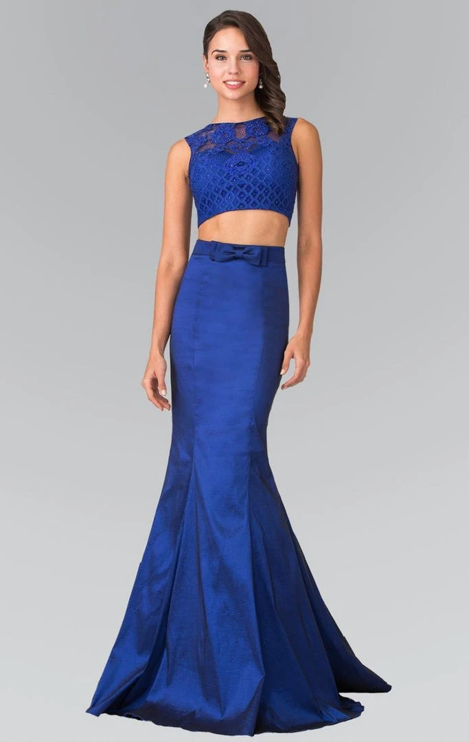 Elizabeth K - GL2354 Embellished Bateau Neck Lace Mermaid Dress 5 Elizabeth K - GL2354 Embellished Bateau Neck Lace Mermaid Dress