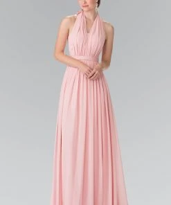 Elizabeth K - GL2362 Long Chiffon Halter Dress 15 Elizabeth K - GL2362 Long Chiffon Halter Dress