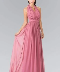 Elizabeth K - GL2362 Long Chiffon Halter Dress 17 Elizabeth K - GL2362 Long Chiffon Halter Dress