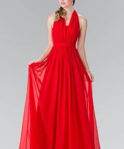 Elizabeth K - GL2362 Long Chiffon Halter Dress 19 Elizabeth K - GL2362 Long Chiffon Halter Dress