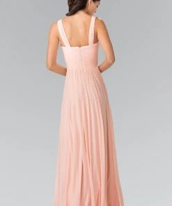 Elizabeth K - GL2366 Ruched Sweetheart Bodice Long Chiffon Gown