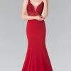 Elizabeth K - GL2372 Embellished V Neck Mermaid Gown