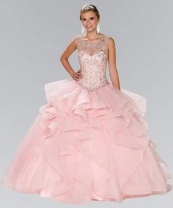 Elizabeth K - GL2378 Beaded Illusion Sweetheart Ballgown With Bolero