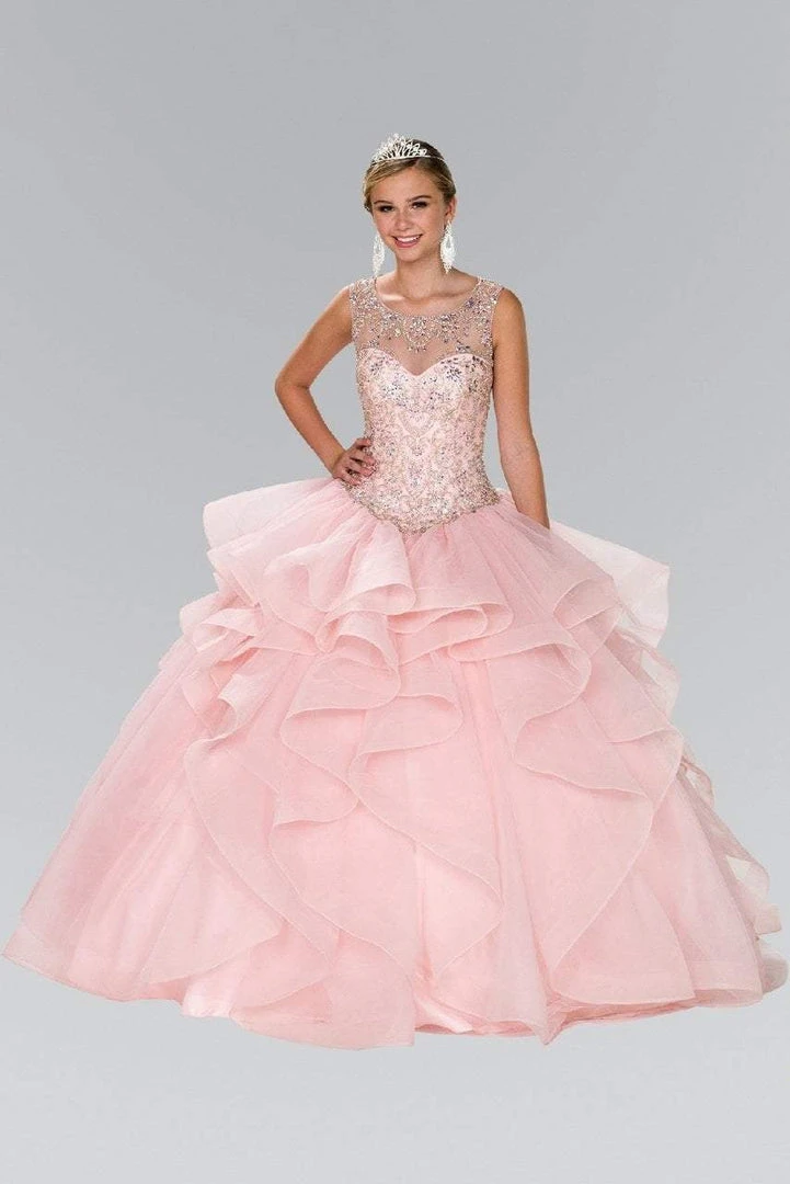 Elizabeth K - GL2378 Beaded Illusion Sweetheart Ballgown With Bolero 3 Elizabeth K - GL2378 Beaded Illusion Sweetheart Ballgown With Bolero
