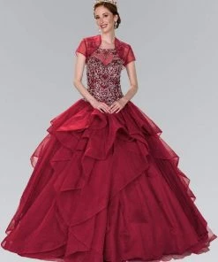 Elizabeth K - GL2378 Beaded Illusion Sweetheart Ballgown With Bolero 10 Elizabeth K - GL2378 Beaded Illusion Sweetheart Ballgown With Bolero