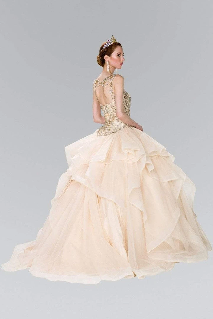 Elizabeth K - GL2378 Beaded Illusion Sweetheart Ballgown With Bolero 8 Elizabeth K - GL2378 Beaded Illusion Sweetheart Ballgown With Bolero