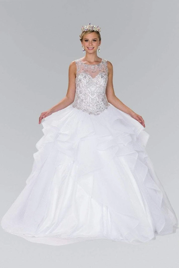 Elizabeth K - GL2378 Beaded Illusion Sweetheart Ballgown With Bolero 4 Elizabeth K - GL2378 Beaded Illusion Sweetheart Ballgown With Bolero
