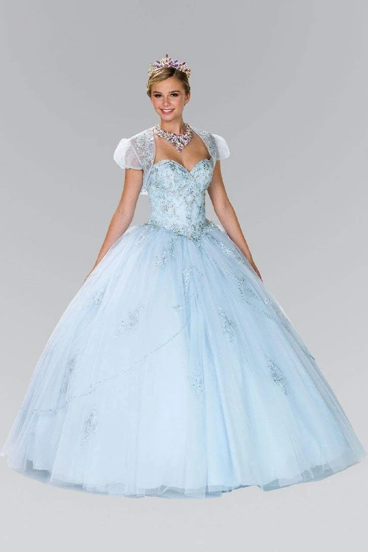 Elizabeth K - GL2427 Embellished Sweetheart Ballgown With Bolero 8 Elizabeth K - GL2427 Embellished Sweetheart Ballgown With Bolero