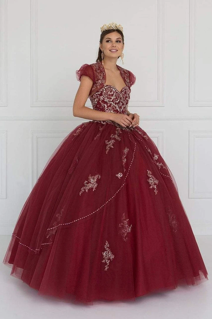 Elizabeth K - GL2427 Embellished Sweetheart Ballgown With Bolero 6 Elizabeth K - GL2427 Embellished Sweetheart Ballgown With Bolero