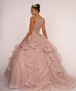 Elizabeth K - GL2513 Illusion Jewel-Ornate Appliqued Ballgown 7 Elizabeth K - GL2513 Illusion Jewel-Ornate Appliqued Ballgown
