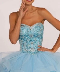 Elizabeth K - GL2515 Beaded Strapless Ruffled Ballgown 15 Elizabeth K - GL2515 Beaded Strapless Ruffled Ballgown