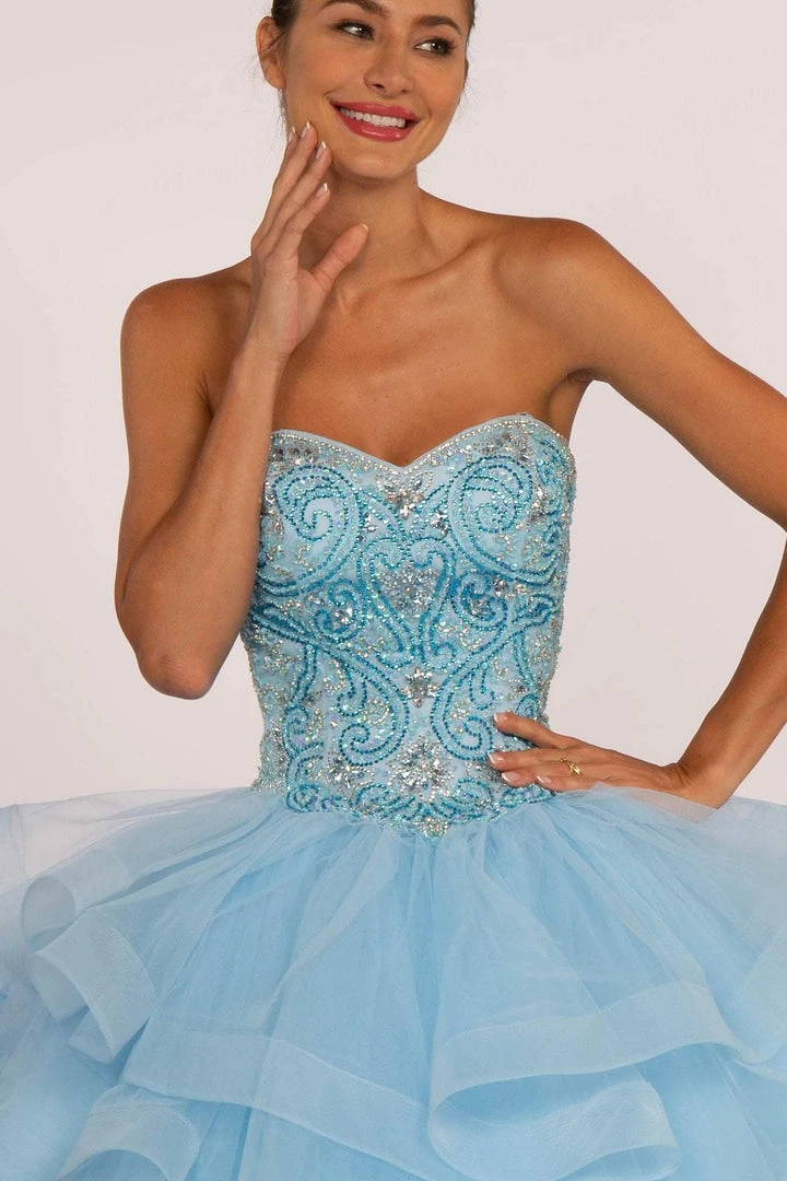 Elizabeth K - GL2515 Beaded Strapless Ruffled Ballgown 8 Elizabeth K - GL2515 Beaded Strapless Ruffled Ballgown