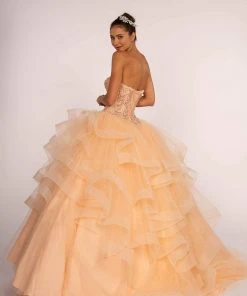 Elizabeth K - GL2515 Beaded Strapless Ruffled Ballgown 12 Elizabeth K - GL2515 Beaded Strapless Ruffled Ballgown