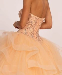 Elizabeth K - GL2515 Beaded Strapless Ruffled Ballgown 13 Elizabeth K - GL2515 Beaded Strapless Ruffled Ballgown