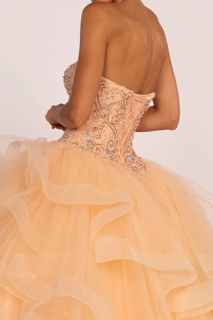 Elizabeth K - GL2515 Beaded Strapless Ruffled Ballgown 6 Elizabeth K - GL2515 Beaded Strapless Ruffled Ballgown