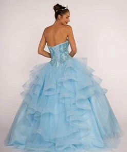 Elizabeth K - GL2515 Beaded Strapless Ruffled Ballgown 16 Elizabeth K - GL2515 Beaded Strapless Ruffled Ballgown