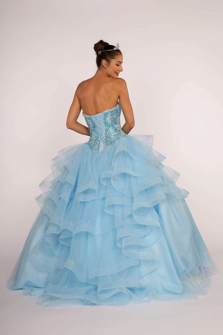 Elizabeth K - GL2515 Beaded Strapless Ruffled Ballgown 9 Elizabeth K - GL2515 Beaded Strapless Ruffled Ballgown