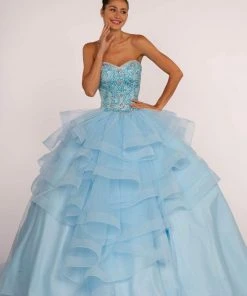 Elizabeth K - GL2515 Beaded Strapless Ruffled Ballgown 14 Elizabeth K - GL2515 Beaded Strapless Ruffled Ballgown