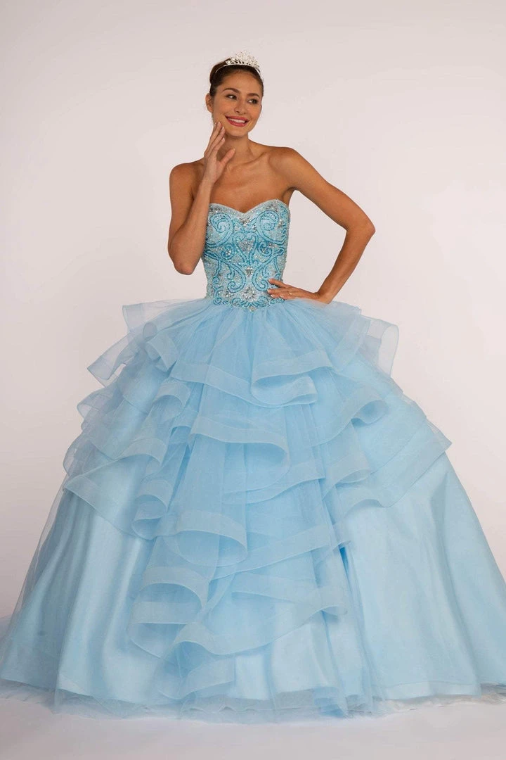 Elizabeth K - GL2515 Beaded Strapless Ruffled Ballgown 7 Elizabeth K - GL2515 Beaded Strapless Ruffled Ballgown
