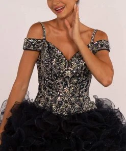 Elizabeth K - GL2516 Intricately Ornate Bodice Ruffled Ballgown