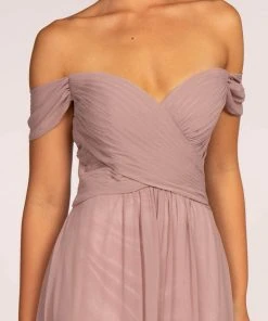 Elizabeth K - GL2550 Pleated Off-Shoulder Chiffon A-line Dress 14 Elizabeth K - GL2550 Pleated Off-Shoulder Chiffon A-line Dress