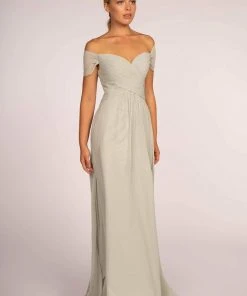Elizabeth K - GL2550 Pleated Off-Shoulder Chiffon A-line Dress 18 Elizabeth K - GL2550 Pleated Off-Shoulder Chiffon A-line Dress