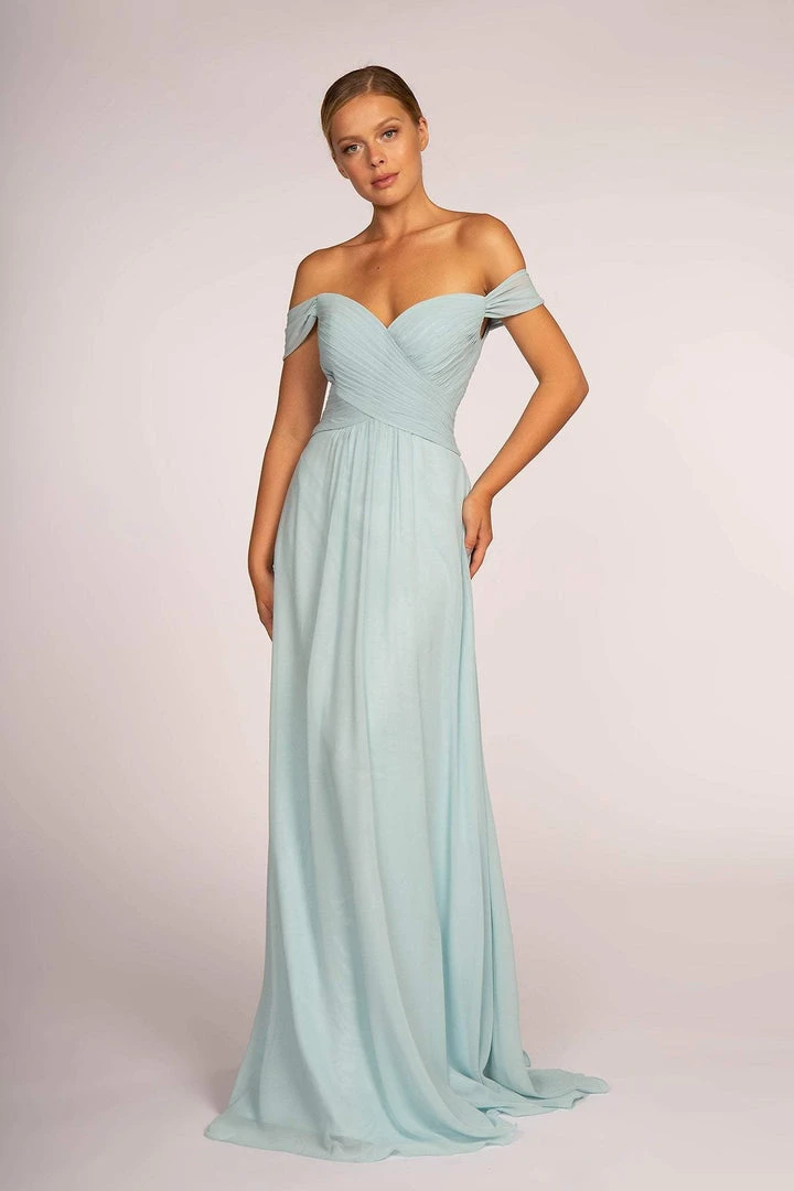 Elizabeth K - GL2550 Pleated Off-Shoulder Chiffon A-line Dress 11 Elizabeth K - GL2550 Pleated Off-Shoulder Chiffon A-line Dress