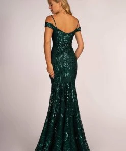 Elizabeth K - GL2552 Tulle Sequin Off Shoulder Mermaid Long Dress 24 Elizabeth K - GL2552 Tulle Sequin Off Shoulder Mermaid Long Dress