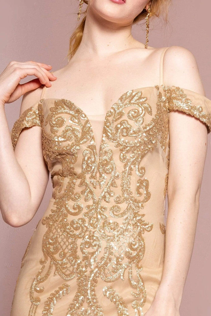 Elizabeth K - GL2552 Tulle Sequin Off Shoulder Mermaid Long Dress 9 Elizabeth K - GL2552 Tulle Sequin Off Shoulder Mermaid Long Dress