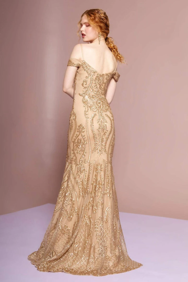 Elizabeth K - GL2552 Tulle Sequin Off Shoulder Mermaid Long Dress 8 Elizabeth K - GL2552 Tulle Sequin Off Shoulder Mermaid Long Dress