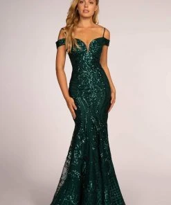 Elizabeth K - GL2552 Tulle Sequin Off Shoulder Mermaid Long Dress 23 Elizabeth K - GL2552 Tulle Sequin Off Shoulder Mermaid Long Dress