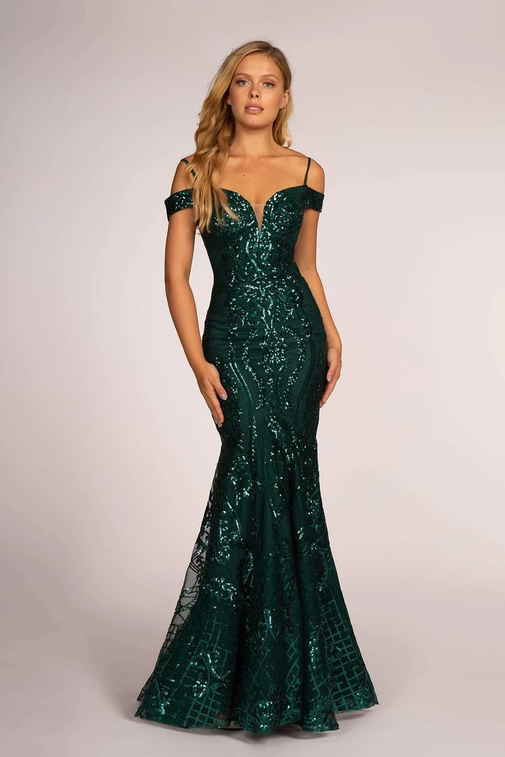 Elizabeth K - GL2552 Tulle Sequin Off Shoulder Mermaid Long Dress 10 Elizabeth K - GL2552 Tulle Sequin Off Shoulder Mermaid Long Dress