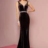 Elizabeth K - GL2559 Low Scoop Back Sleeveless V-Neck Velvet Gown 1 Elizabeth K - GL2559 Low Scoop Back Sleeveless V-Neck Velvet Gown