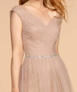 Elizabeth K - GL2560 Cap Sleeve Ruched Mesh Long Gown 12 Elizabeth K - GL2560 Cap Sleeve Ruched Mesh Long Gown