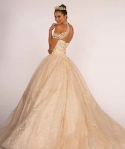Elizabeth K - GL2602 Embroidered Halter Ballgown 15 Elizabeth K - GL2602 Embroidered Halter Ballgown