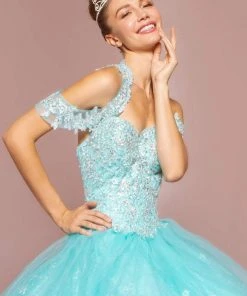 Elizabeth K - GL2602 Embroidered Halter Ballgown 12 Elizabeth K - GL2602 Embroidered Halter Ballgown