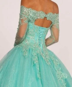 Elizabeth K - GL2603 Crystal Embellished Off-Shoulder Ballgown 9 Elizabeth K - GL2603 Crystal Embellished Off-Shoulder Ballgown