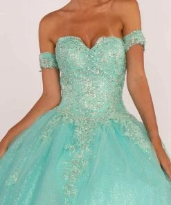 Elizabeth K - GL2604 Strapless Sweetheart Appliqued Glitter Ballgown 8 Elizabeth K - GL2604 Strapless Sweetheart Appliqued Glitter Ballgown