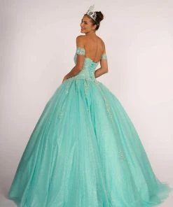 Elizabeth K - GL2604 Strapless Sweetheart Appliqued Glitter Ballgown 7 Elizabeth K - GL2604 Strapless Sweetheart Appliqued Glitter Ballgown