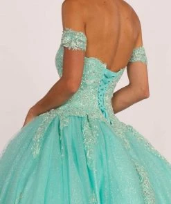 Elizabeth K - GL2604 Strapless Sweetheart Appliqued Glitter Ballgown 9 Elizabeth K - GL2604 Strapless Sweetheart Appliqued Glitter Ballgown